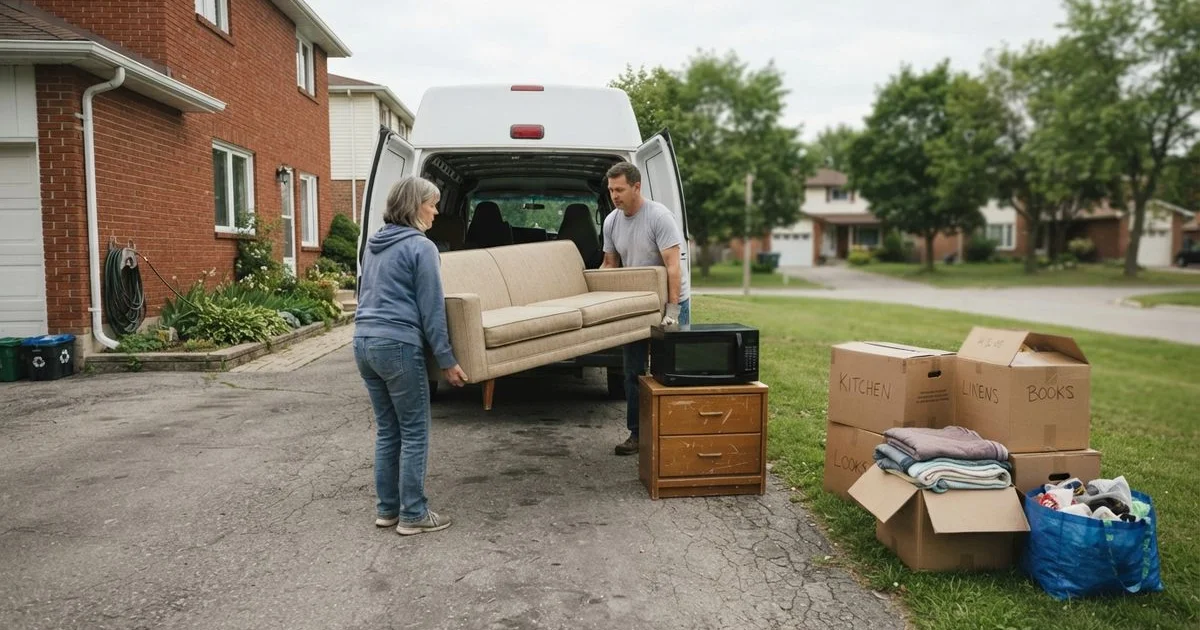 Donating usable furniture and appliances instead of tossing them